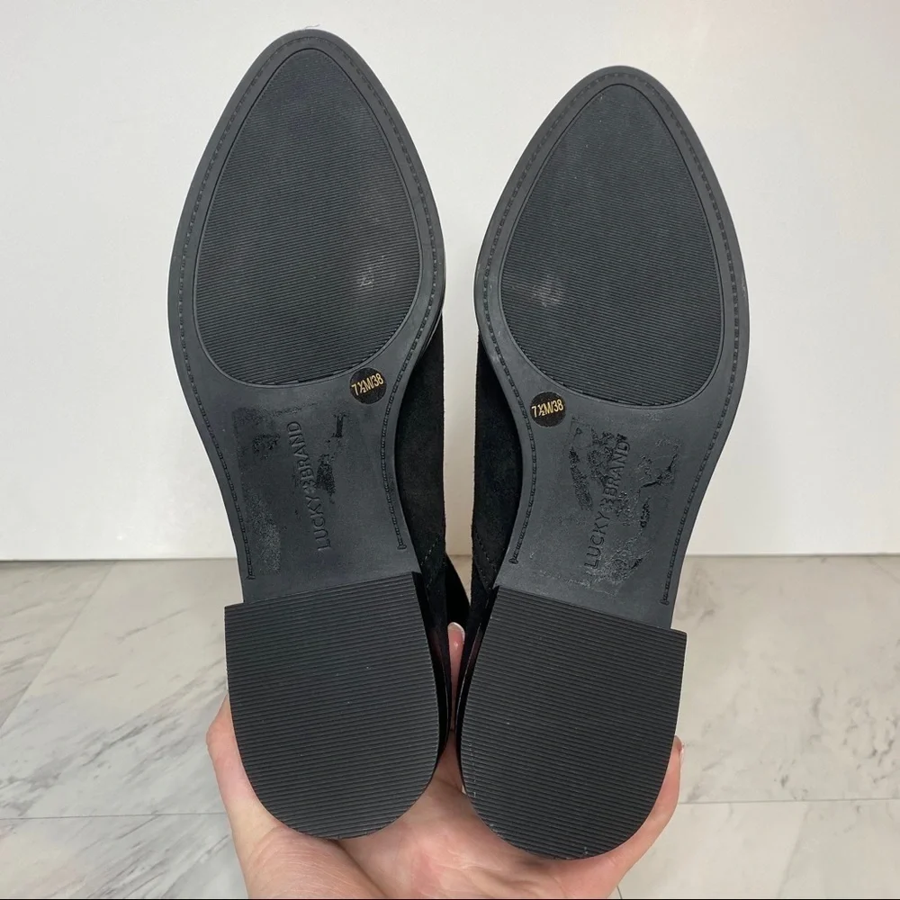 New! Lucky Brand Lollin Black Suede Bootie 7.5M